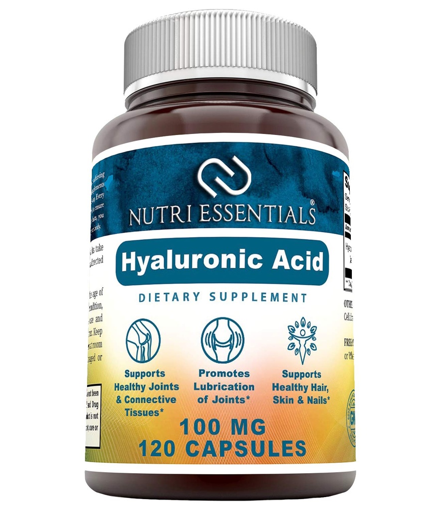 ヒアルロン酸サプリメント - 100 mg 120カプセル(非GMO) - 関節の健康、スキンケア、その他に最適なサプリメント*