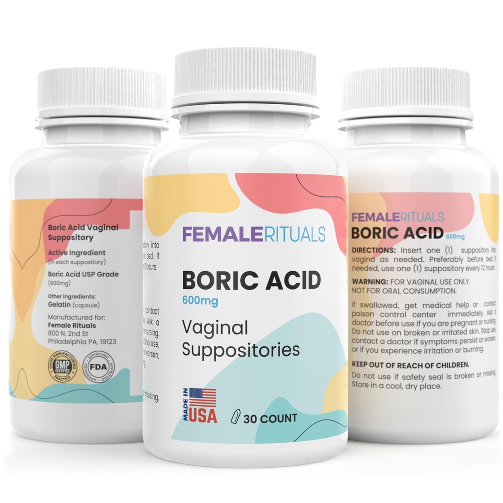 女性600mg 30のパックのためのホウ素酸の坐骨 - 臭気及びイースト解決のホウ素酸の坐骨 - PHのバランス及び腟の健康のための腟の坐骨 - 女性のための腟の病気の解決