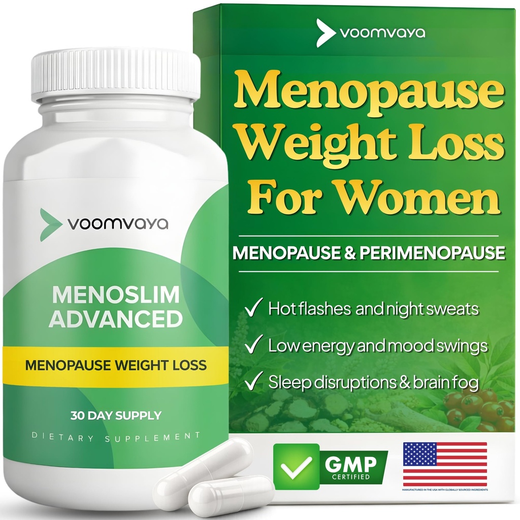 女性のためのVomVaya MenoSlimの高度の更年期の減量 - 更年期及び女性のためのperimenopauseの補足 - エストロゲンの補足及び温暖化、エネルギー- 60のカプセルのための月経閉止の救助