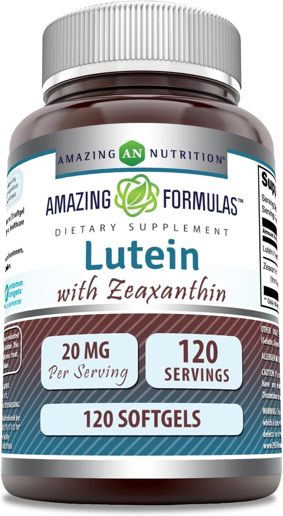 アメイジングフォーミュラ ルテイン20mg、ゼアキサンチン800mcg | ソフトゲルサプリメント | ノンGMO | グルテンフリー | アメリカ製 (120カウント)