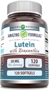 アメイジングフォーミュラ ルテイン20mg、ゼアキサンチン800mcg | ソフトゲルサプリメント | ノンGMO | グルテンフリー | アメリカ製 (120カウント)