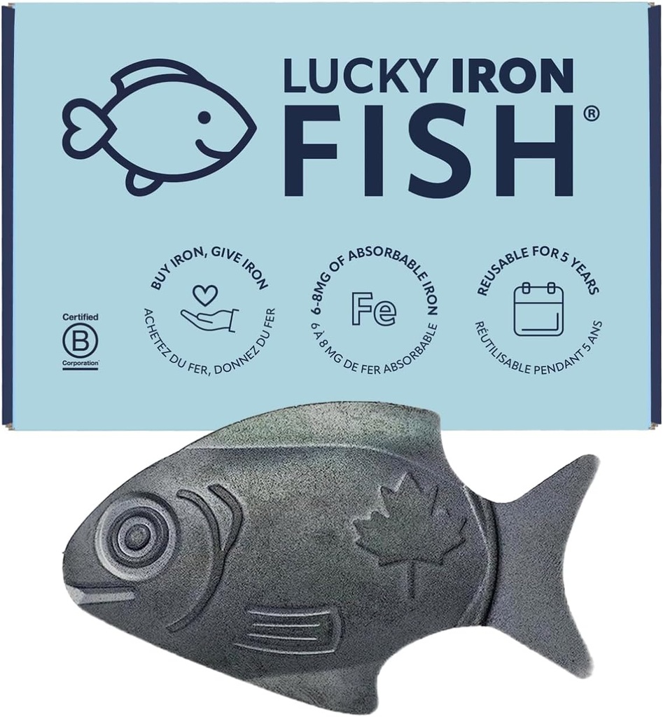 元の幸運な鉄の魚®。鉄の補足は不足分を減らすために代わり。 副作用はありません。 1日1回〜5年の供給