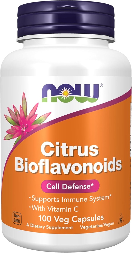 NOW Supplements, Citrus Bioflavonoids 700mg, Supports Immune System*, Cell Defense*, 100 Capsules