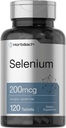 Horbäach Selenium 200mcg Supplement for Women & Men | 120 Tablets | Non-GMO and Gluten Free