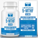 L-Methylfolate 10 MG、最大限に活用される及び非常に生物活動的なメチルの葉酸塩、気分および免疫サポートのための5-MTHFの補足、エネルギー、非GMO及びグルテンフリー、90のカプセルのための自然な食事療法の補足