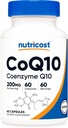 Nutricost CoQ10 200mg、60ベジタリアンカプセル、60サービング - 高吸収、ベジタリアン、非GMO、補酵素Q10