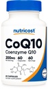 Nutricost CoQ10 200mg、60ベジタリアンカプセル、60サービング - 高吸収、ベジタリアン、非GMO、補酵素Q10