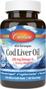 Carlson - Cod Liver Oil Minis, 280 mg Omega-3s + Vitamins A & D3, Heart Support & Cognitive Function, Vision Health, 250 Mini Soft Gels
