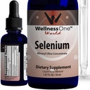 WellnessOneの液体のセレニウムの補足-イオン化されたセレンの液体は70のmcg - 酸化防止剤、心血管および免疫サポート-米国によってテストされる、ビーガン、非GMOのグルテンフリー、Unflavored - 1.67のflのozを落ちます