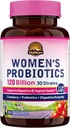 Vitalitown Probiotics for Women 120 Billion CFUs, 30 Strains, Prebiotics & Digestive Enzymes & Cranberry, Gut & Vaginal Health, ビーガン 30 遅延リリースキャップ