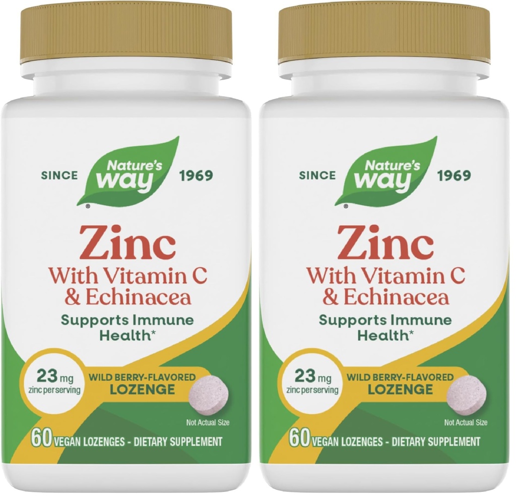 ビタミンC&Echinacea、免疫サポート*、ワイルドベリー風味60ローゼンジ(パッケージ2)