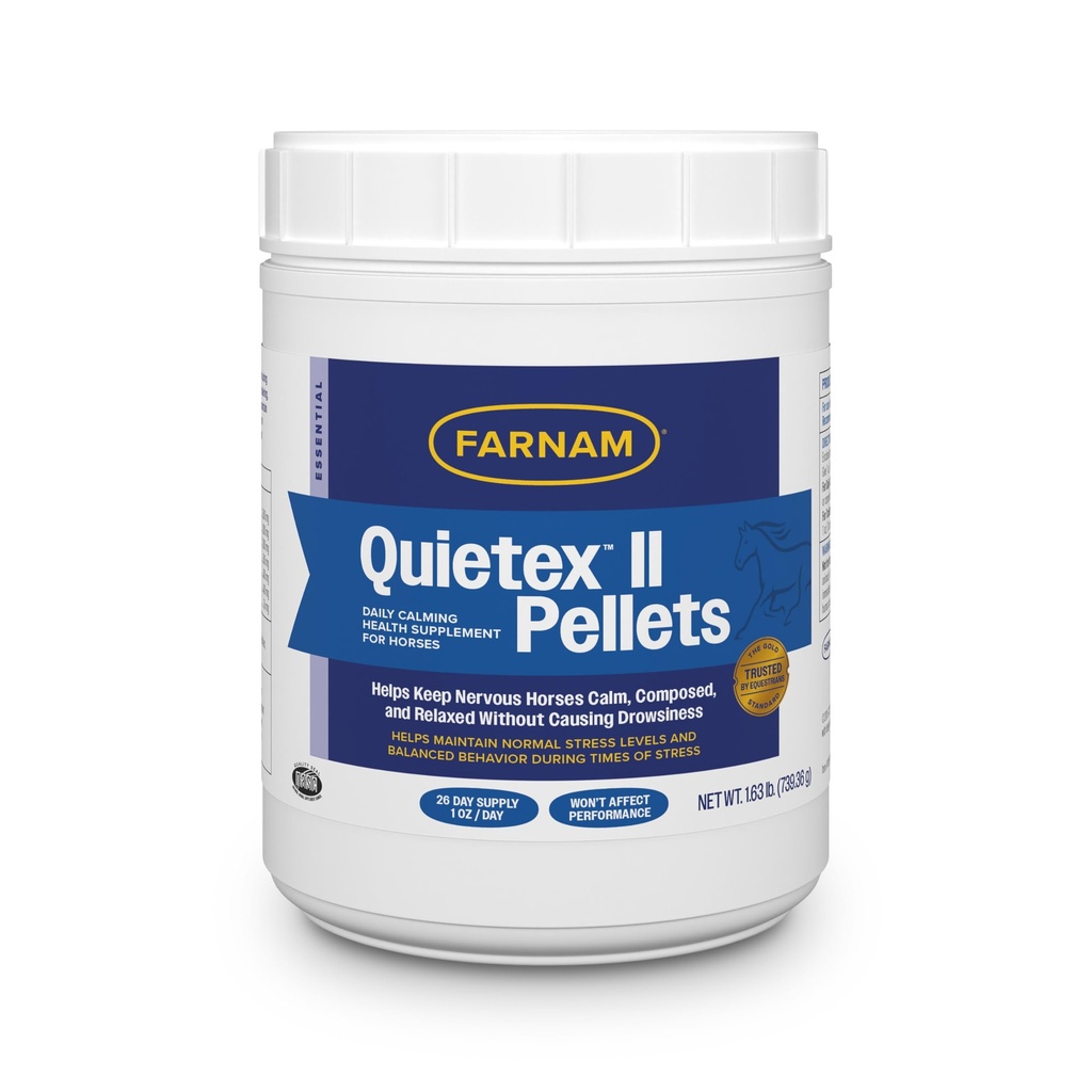 Farnam Quietex II 馬 Calming サプリメント ペレット, 神経行動を管理し、馬のカルムを維持し、ストレスの多い状況で構成, 1.625 Lbs, 26 日 供給