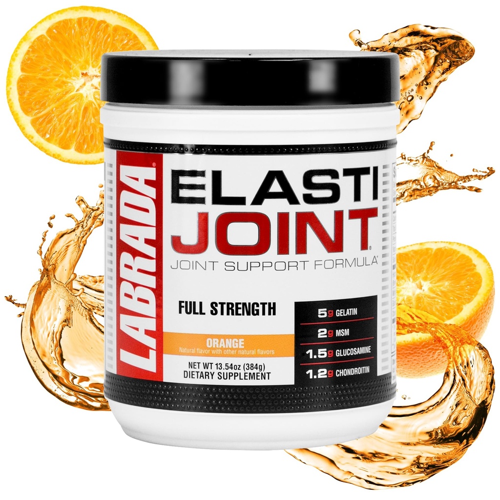 Labradaの栄養のElastijoint、オレンジ味、男性及び女性のためのグルコサミンの共同サポート補足の粉、MSM、グルコサミンのコンドロイチンMSMのグルテンフリーが付いている接合箇所の救助及び骨の健康の補足