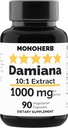 MONOHERB Damiana Extract 1000mg - 90ベジタリアンカプセル