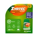 Zyrtec 24時間のアレルギーの救助のタブレット、Antihistamineのタブレット、アレルギーの救助、60の計算ごとの10のmg Cetirizine HClの屋内及び屋外のアレルギーの薬。