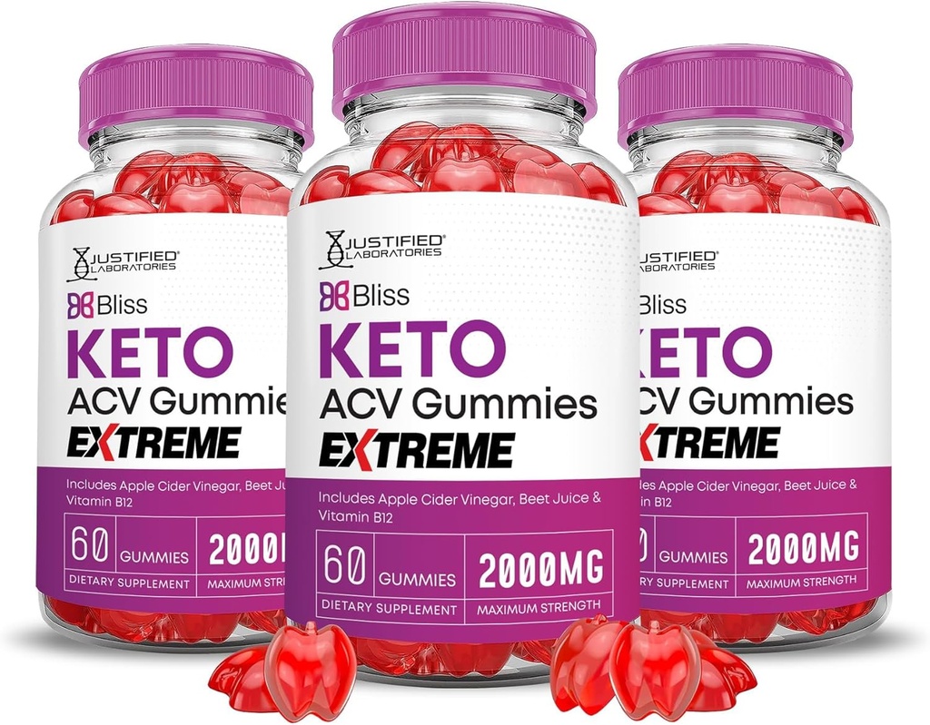 正当な研究所 (3 パック ブリス Keto ACV グミーズ エクストリーム 2000MG ブリス Keto グミエス アップル サイダー 酢 フォーミュレート と Pomegranate ビート ジュース パウダー B12 ビーガン 非 GMO 180 ガミーズ