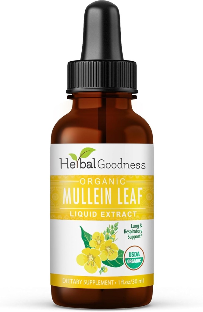 草のGoodness Mulleinの葉のエキス-肺のDetox、呼吸器及び消化器の健康のための草の Expectorant および酸化防止の特性のための Mullein の低下- Mullein のチンチ 1oz