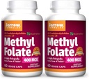 Jarrowフォーミュラメチルフォーレート400 mcg - 60ベジギーキャップ、2のパック - 高度に生物学的に活性フォーレートの形態 - 第4世代の葉酸技術 - 120 Totalサービング