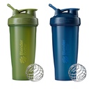 BlenderBottle クラシック シェーカー ボトル パーフェクト のために プロテインシェイクスアンドプレワークアウト, 28-オンス (2 パック), モスと海軍