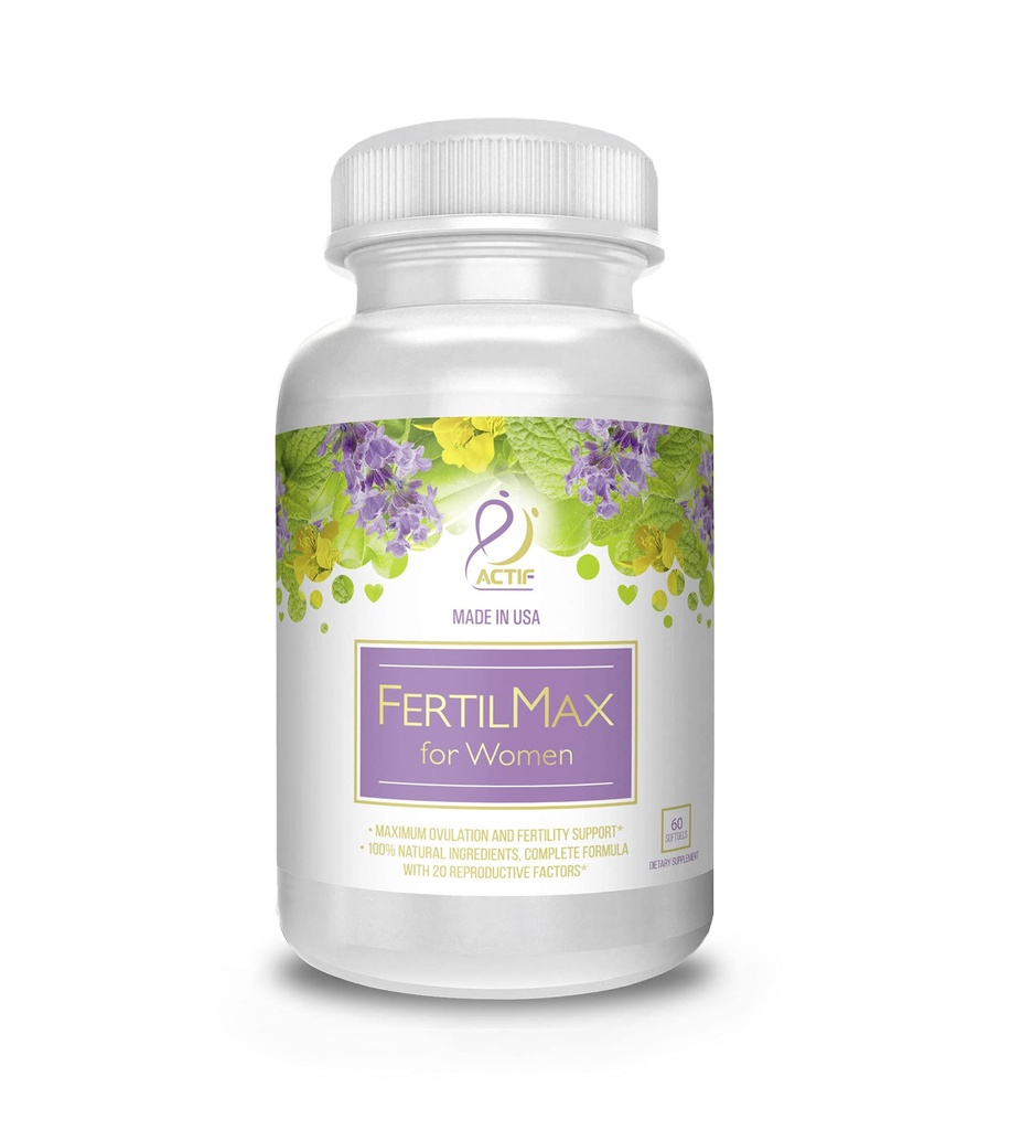 女性のためのACTIF FertilMax - #1の豊饒の補足および排卵サポート、最高の強さ、臨床的に証明される-米国、60の計算でなされる非GMO