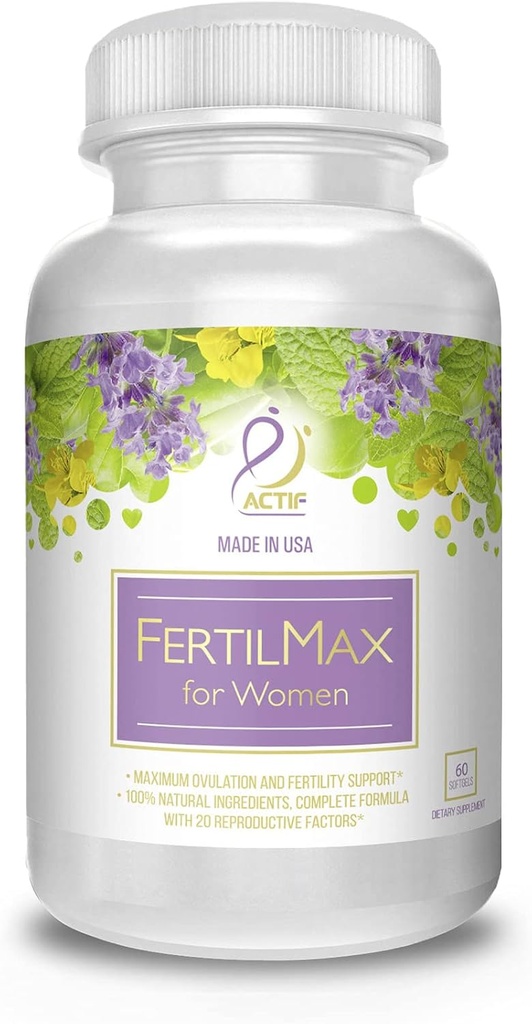 女性のためのACTIF FertilMax - #1の豊饒の補足および排卵サポート、最高の強さ、臨床的に証明される-米国、60の計算でなされる非GMO