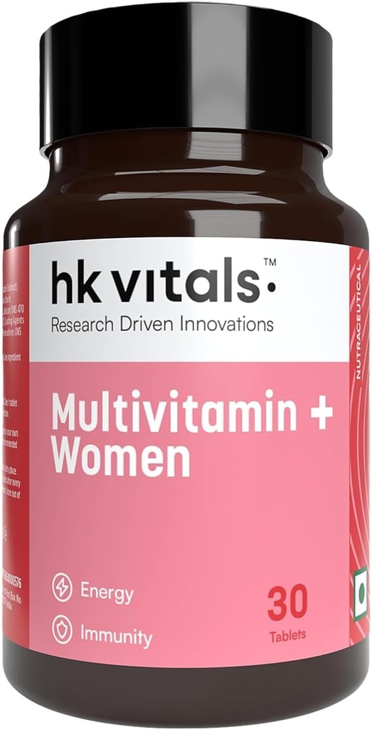 ヒール;thKart HK Vitals Multivitamin Plus Women, アクティブ・ウーマンのための高度な毎日のマルチビタミン | エネルギー、ジョイント、スキン&ヘア用; アイロン、ビタミンC、ベジコラーゲン、ヒアルロン酸&ビオチン、30錠