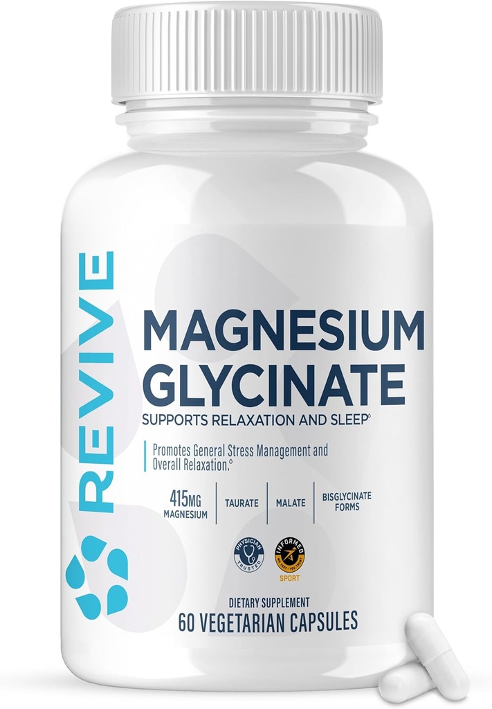 Revive MDの純粋なマグネシウムのGlycinate 200mg -弛緩のための高い吸収の補足、圧力救助、睡眠及び記憶サポート–強い骨、健康なNerve及び筋肉機能(60のサービング)を促進します