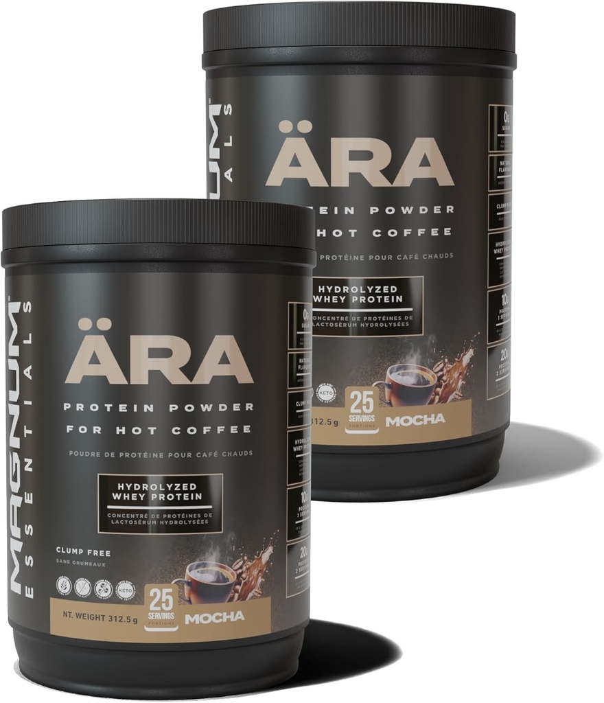 Ara Mocha ホット&コールドコーヒー、紅茶、ドリンク - 砂糖フリー、クラムフリー - 20g 熱い飲み物、325g(2パック)で滑らかに溶かします