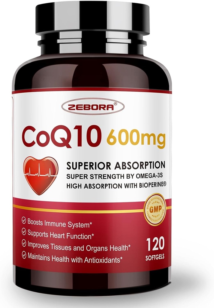 CoQ10-600mg-Softgels - PQQ、Omega-3及びBioPerineの余分強さの補酵素Q10は中心の健康及びエネルギー生産、120 Softgelsのための酸化防止剤(Ubiquinone)を補います