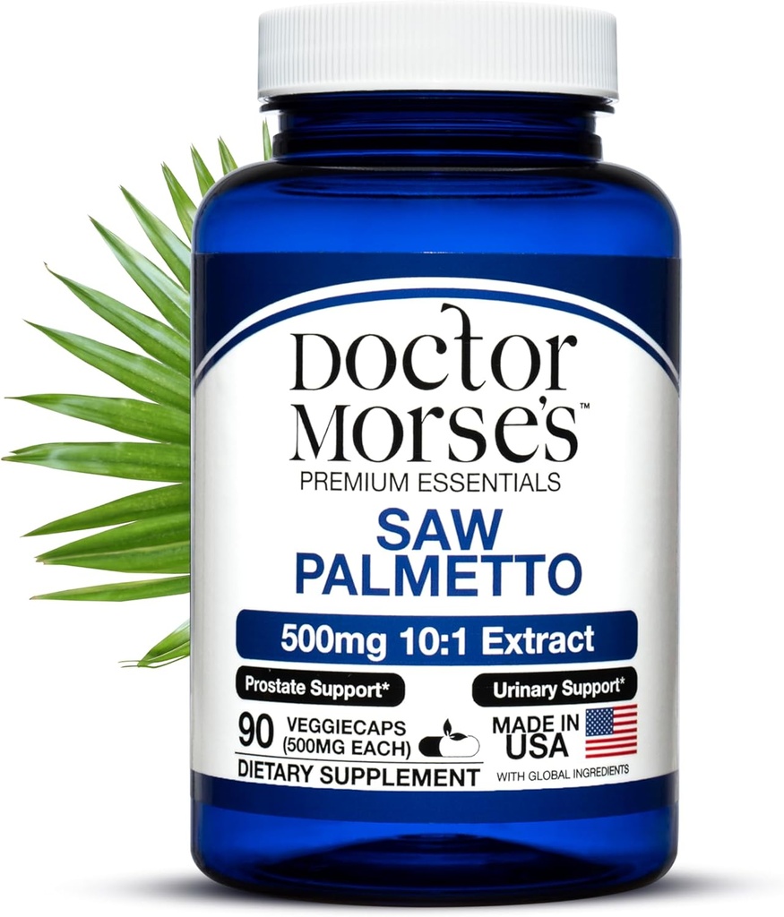 医師 Morse の Saw Palmetto 10:1 エキス 500mg 5000mg、男性と女性のための前立腺の健康サポートサプリメント - FDA 登録された、NSF 認定施設 - 余分な強度式 - 90 キャップ