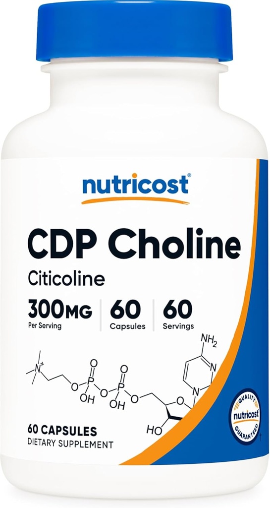 Nutricost CDP コリン(Citicoline) 300mg、60 ベジタリアンカプセル - Non-GMO ベジタリアン、フレンドリー、グルテンフリー ...