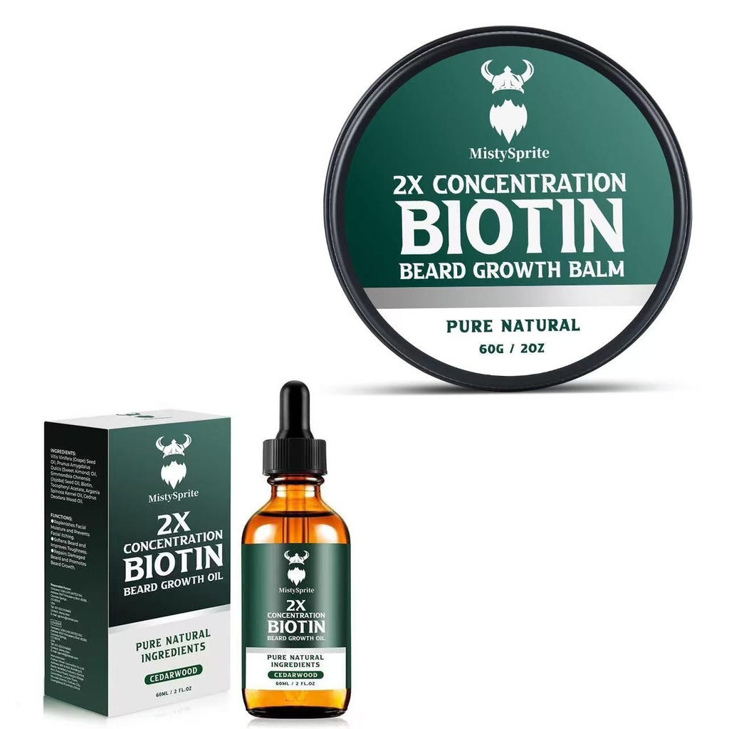 人のためのBiotinのひげ付きバルム及び調節のひげ付きワックスおよび成長のひげの成長オイルは人のための2X集中のBiotin、Hydrates及び厚く顔の毛を育てます