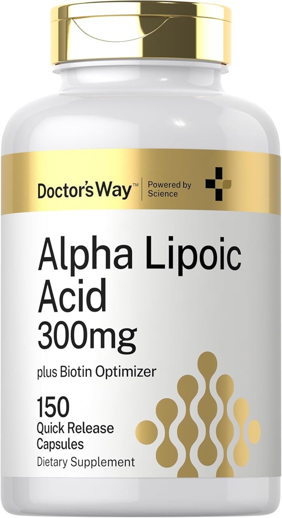 Doctor's Way Alpha Lipoic Acid 300mg | 150 Capsules | with Biotin Optimizer | ALA Supplement | Non-GMO, Gluten Free