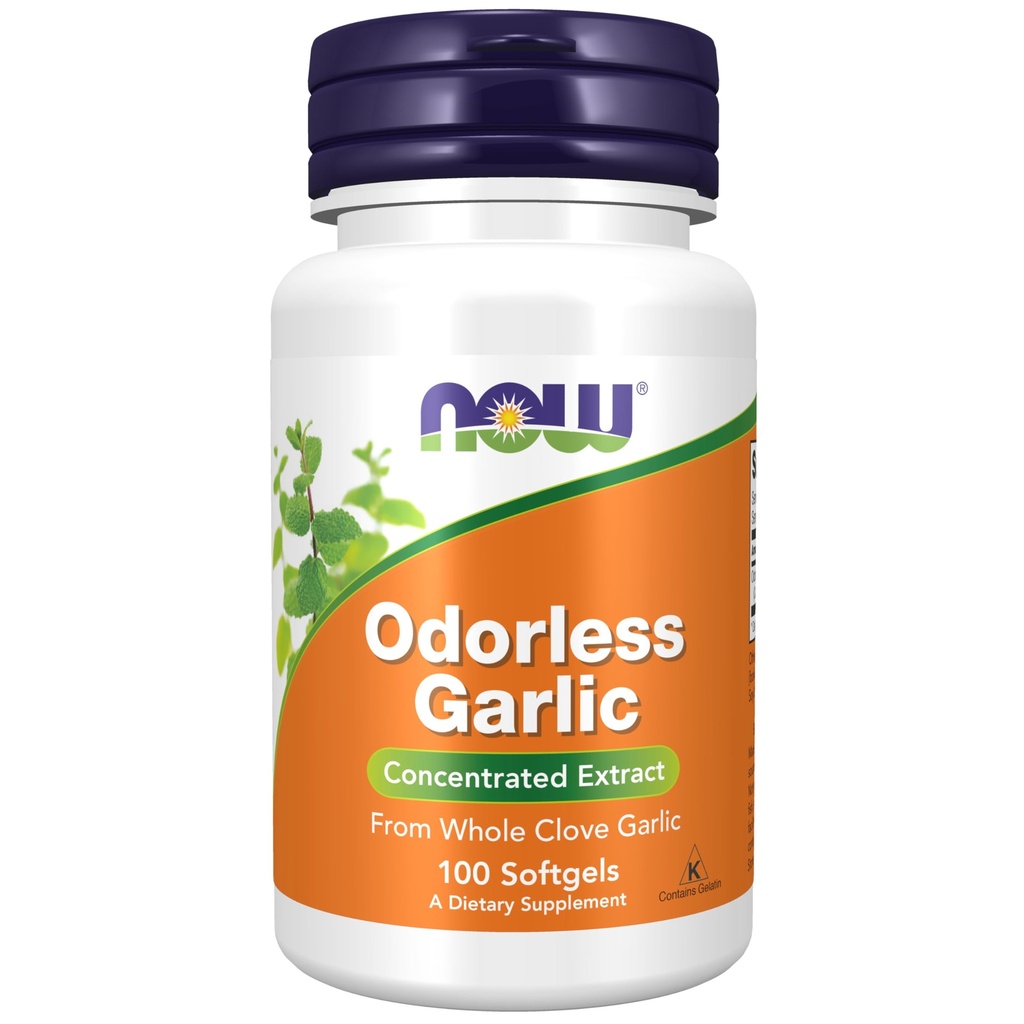 NOWフーズサプリメント、無臭ニンニク(アリウムサチウム)、濃縮エキス、100 Softgels
