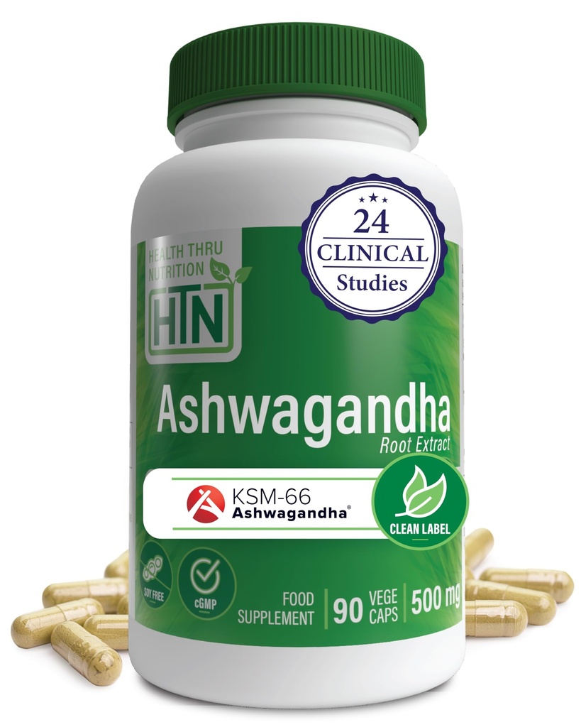 健康のThru Nutrition Ashwagandha 500mg KSM-66® 90カプセル | ストレス、気分、フォーカス、エネルギー | 臨床的に証明され、有機的なRootだけウィタニアソムニフェラエキス | 非GMO、グルテンフリー、大豆無料