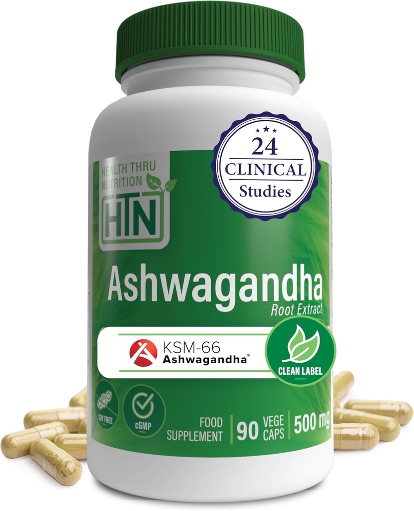 健康のThru Nutrition Ashwagandha 500mg KSM-66® 90カプセル | ストレス、気分、フォーカス、エネルギー | 臨床的に証明され、有機的なRootだけウィタニアソムニフェラエキス | 非GMO、グルテンフリー、大豆無料