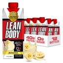 リーン ボディ レディ トゥ ドリンク バナナ プロテイン シェーク、40g プロテイン、ウィー ブレンド、0 砂糖、グルテンフリー、22 ビタミン ・ ミネラル、17 オンス(再生可能なカートン ・ 蓋 - 12 パック) ラブダ