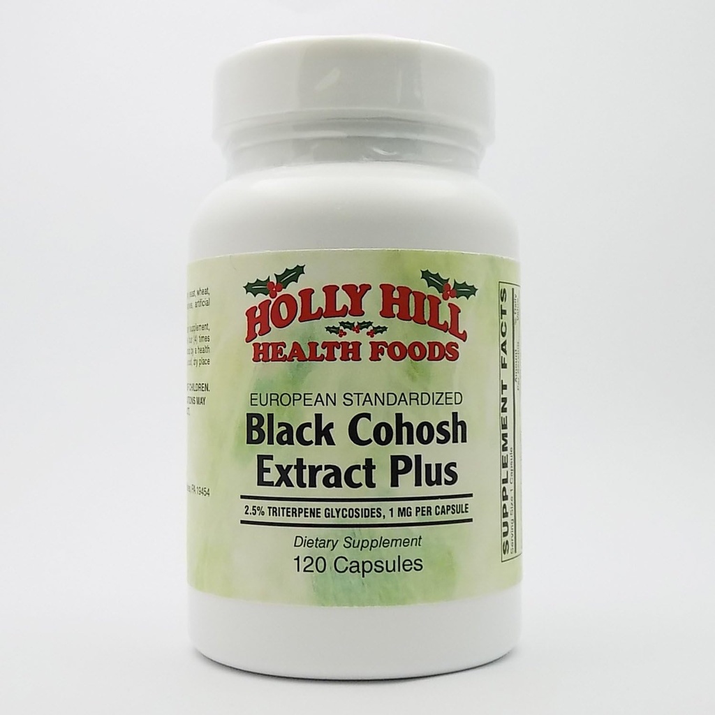 Hollyの丘の健康食品、ヨーロッパ標準化された黒のコホッシュのエキスプラス、120のカプセル