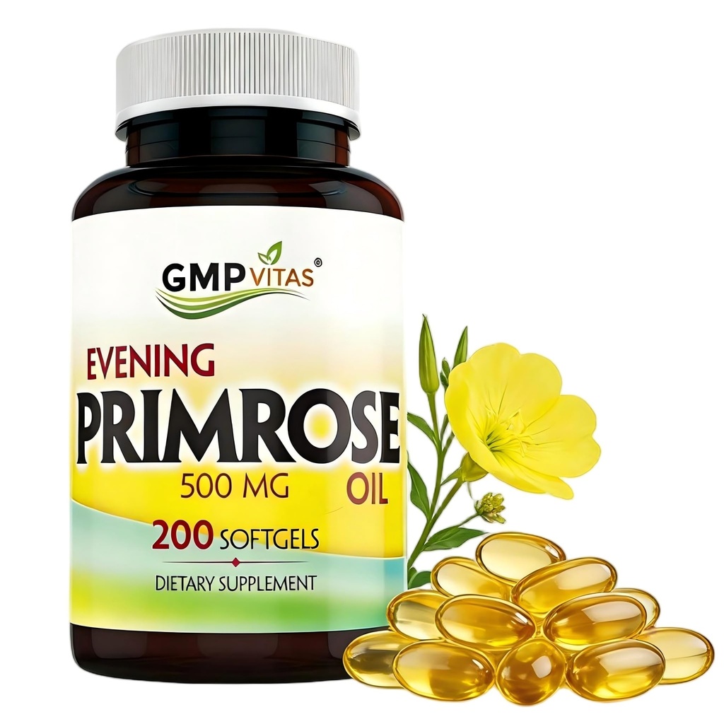 イブニングPrimroseオイル500mgのSoftgelsColdは45mg GLAのSoftgelsを押しました滑らかで健康な見る皮サポートホルモンのバランスを維持します