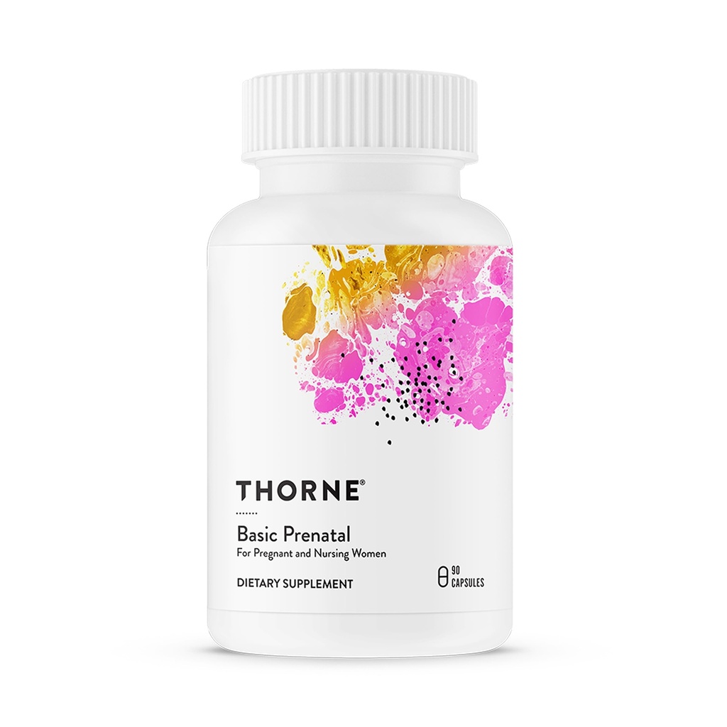 THORNE - 基本的な胎児 - 妊娠中および授乳中の女性のためのよく研究された葉酸マルチは、18ビタミンとミネラル、プラスコリン - グルテン、酪農場&大豆フリー - 90カプセル - 30サービング