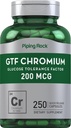 パイピングロックGTFクロム200mcg | 250カプセル | グルコース許容因子サプリメント | 非GMO&グルテンフリー