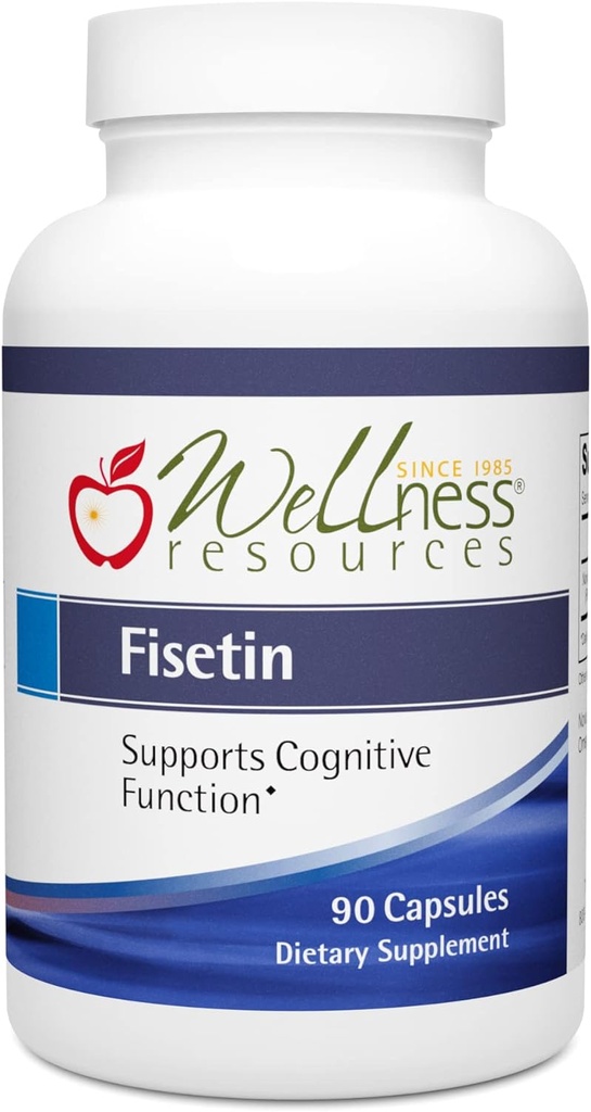 ウェルネスリソースFisetin - ノーゼチンFisetin長寿のためのサプリメント, メモリ, フォーカス, 脳の健康 - センチリスティックとシチュン活性化剤 - グルテンフリー, 非GMO, ビーガン (100mg, 90カプセル)