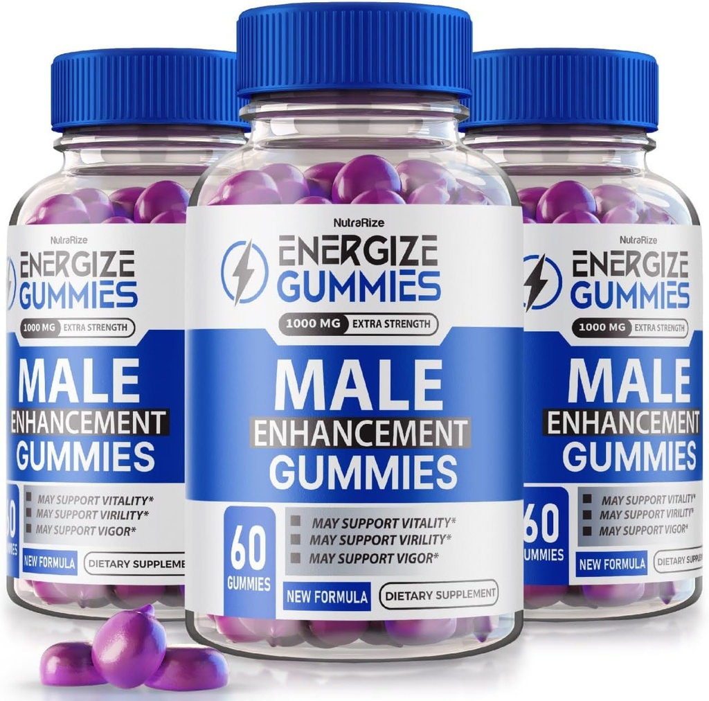 (3 Pack) Energize Gummies - Energize Gummies for Men, Energize Gummies Male, Supplement to Promote Overall Health and Well-Being, Used to Maintain a Healthy and Active Lifestyle (180 Gummies)