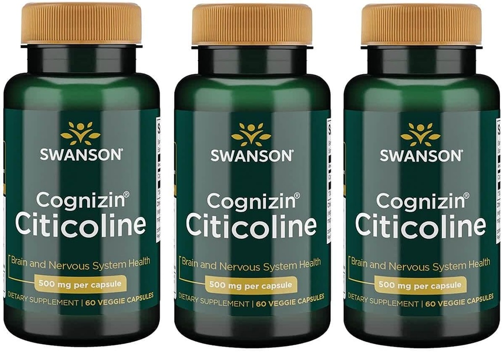 Swanson Cognizin Citicoline 1,000ミリグラム 60 ベジーカプセル(3パック)