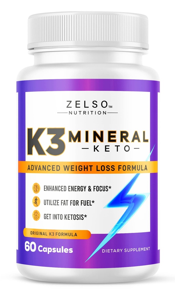 女性と男性、K3ミネラルピルのためのZELSO K3ミネラル減量の丸薬 - K3塩鉱物、ビタミン+ Ketoの減量のためのK3カプセルの補足 - 1か月の供給