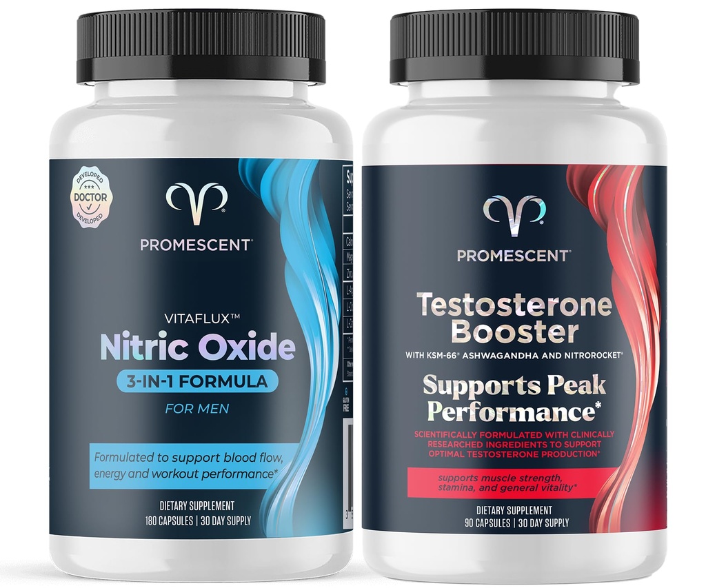 Promescent VitaFLUX Nitric Oxideの補足、Lのアルギニンlの質Citrullineは人のための+人の補足w/Tongkatのアリ(LongJack)、KSM-66 Ashwagandhaのための補足します