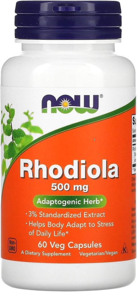 NOWの食糧Rhodiola 500MG 3PCT Extract60 VCAP、60 CT