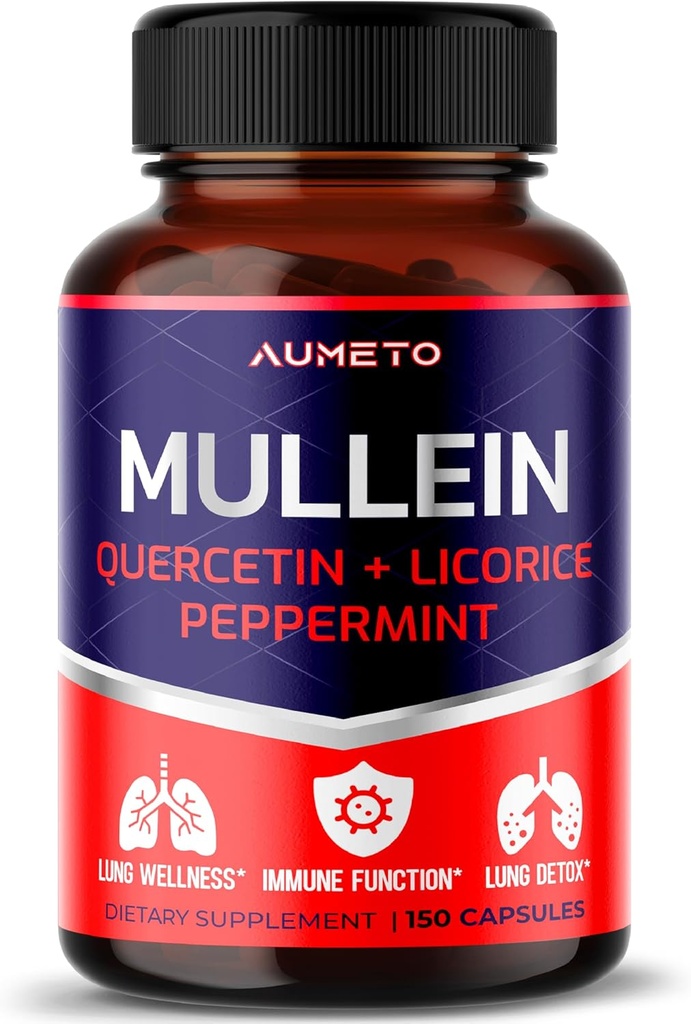 Mulleinの補足-ケルセチン、肺のデトックス、呼吸器および免疫システム サポートのためのLicoriceと高められた方式(1のパック)