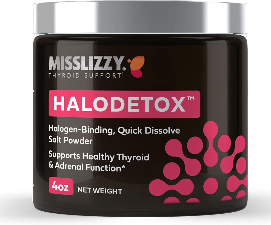 ミスLizzy HaloDetox – 純粋な, ハロゲンデトックスブロミンに80ミネラルの未精製ピンク塩粉末, 塩素, & フッ素, 電解液を補充, & 健康な甲状腺 & 副腎機能をサポート – 4oz