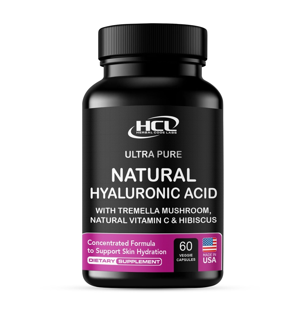 自然なHyaluronic酸の補足5XのビタミンC及びハイビスカスが付いている純粋なTremellaのきのこからのより強いHydrationの丸薬-皮の補足の反しわの食事療法のカプセル-毛の釘のビタミン